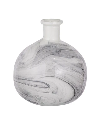 Svirla Round Vase, Black and White Swirl