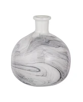 Svirla Round Vase, Black and White Swirl