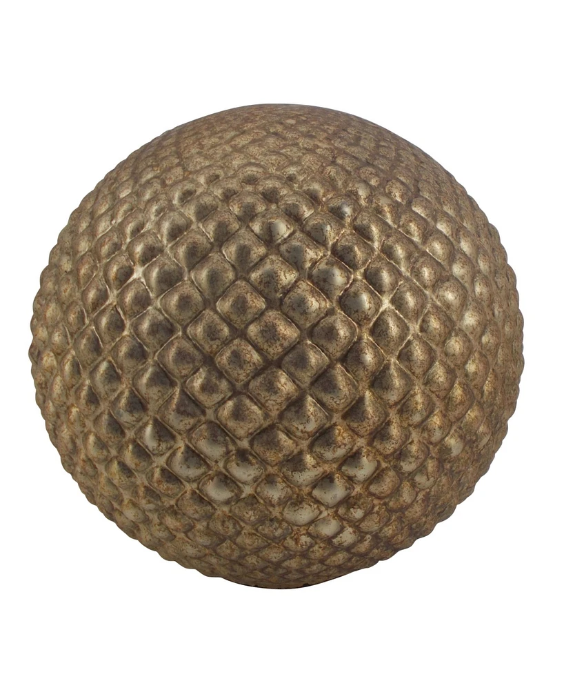 12" Spikey Modern Copper Ball Decor