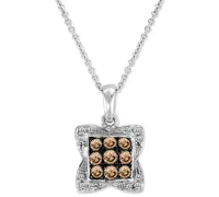 Le Vian Diamond Square Cluster 18" Pendant Necklace (3/8 ct. t.w.) in 14k White Gold