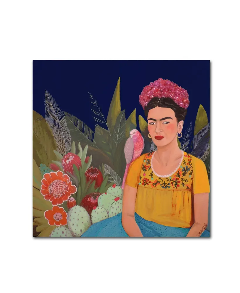 Sylvie Demers 'Frida A Casa Azul Revisitated' Canvas Art - 14" x 14" x 2"