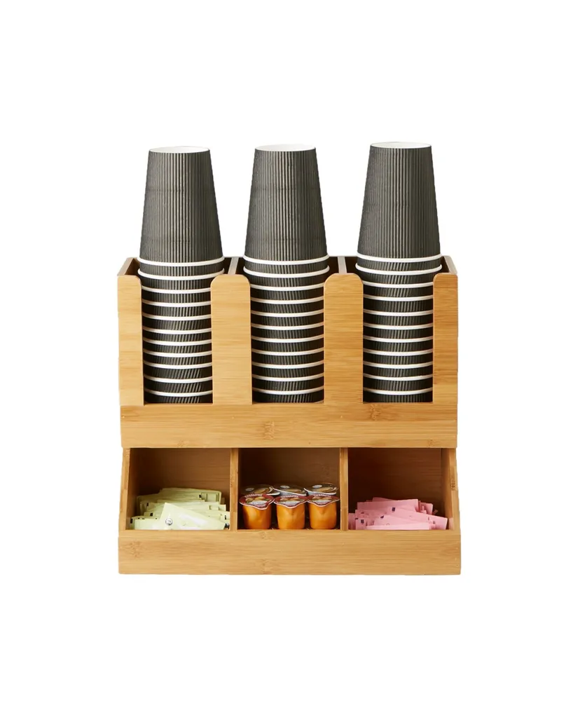 Mind Reader 6 Compartment Upright Coffee Condiment and Cup Storage Organizer