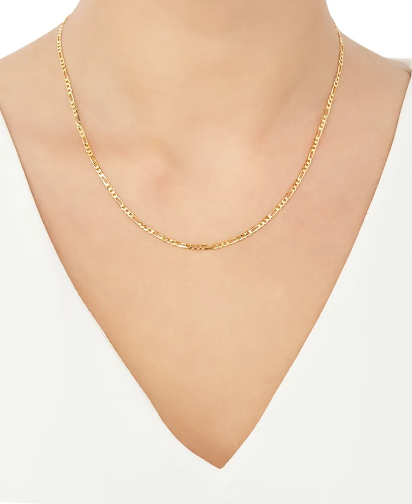 Italian Gold Figaro Link 18" Chain Necklace in 14k Gold