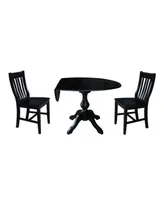International Concept 42" Round Top Pedestal Table with 2 Chairs