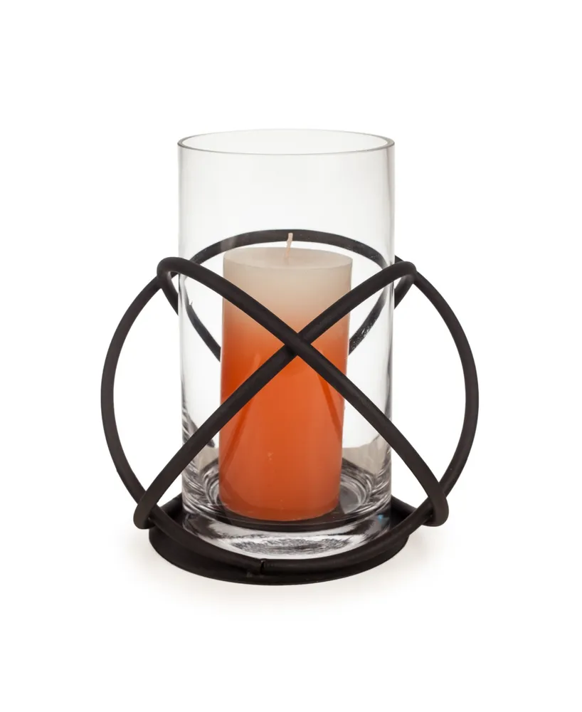 Danya B. Large Metal and Glass Orbits Hurricane Candleholder