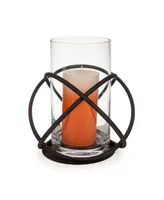 Danya B. Large Metal and Glass Orbits Hurricane Candleholder