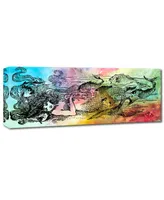 Jean Plout 'Mermaid Under The Sea 2' Canvas Art - 10" x 32" x 2"