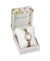 Laura Ashley Mini Rose Gold Mesh Bracelet Watch