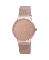 Laura Ashley Ladies' Pink Minimalist Mesh Band Watch