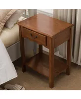 Leick Home One Drawer Shaker Nightstand, Medium Oak