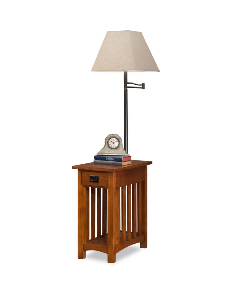 Leick Home Mission Lamp Table, Medium Oak Finish