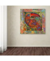Oxana Ziaka 'Tukan 1' Canvas Art - 14" x 14" x 2"
