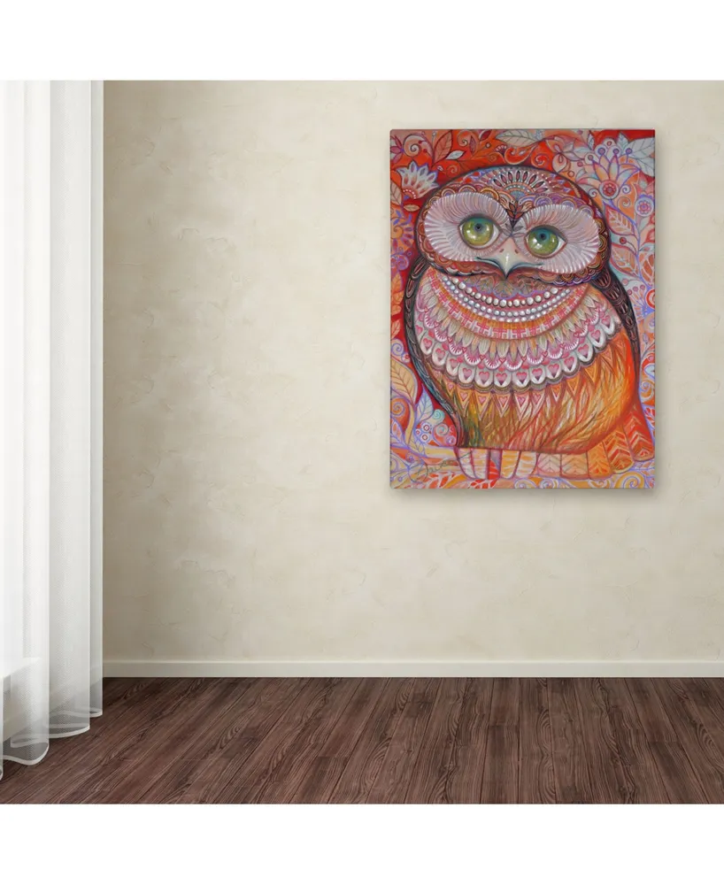 Oxana Ziaka 'Gold Honew Owl' Canvas Art - 19" x 14" x 2"
