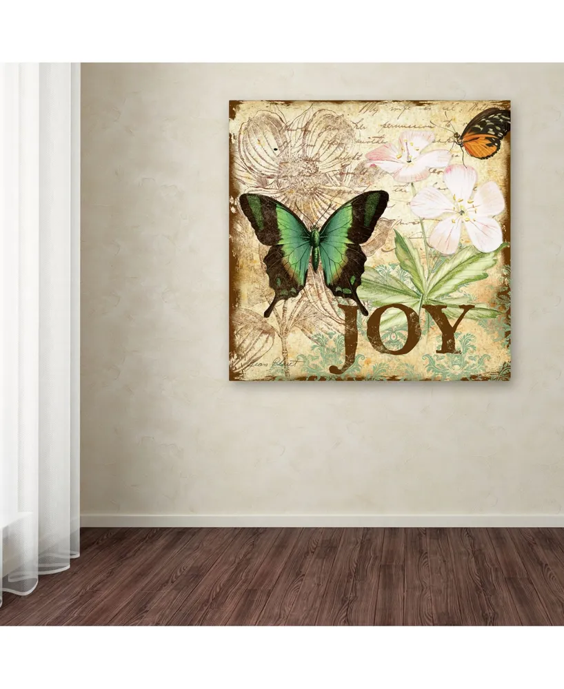 Jean Plout 'Butterflies 4' Canvas Art - 14" x 14" x 2"