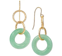 Jade Multi-Ring Drop Earrings in 10k Gold