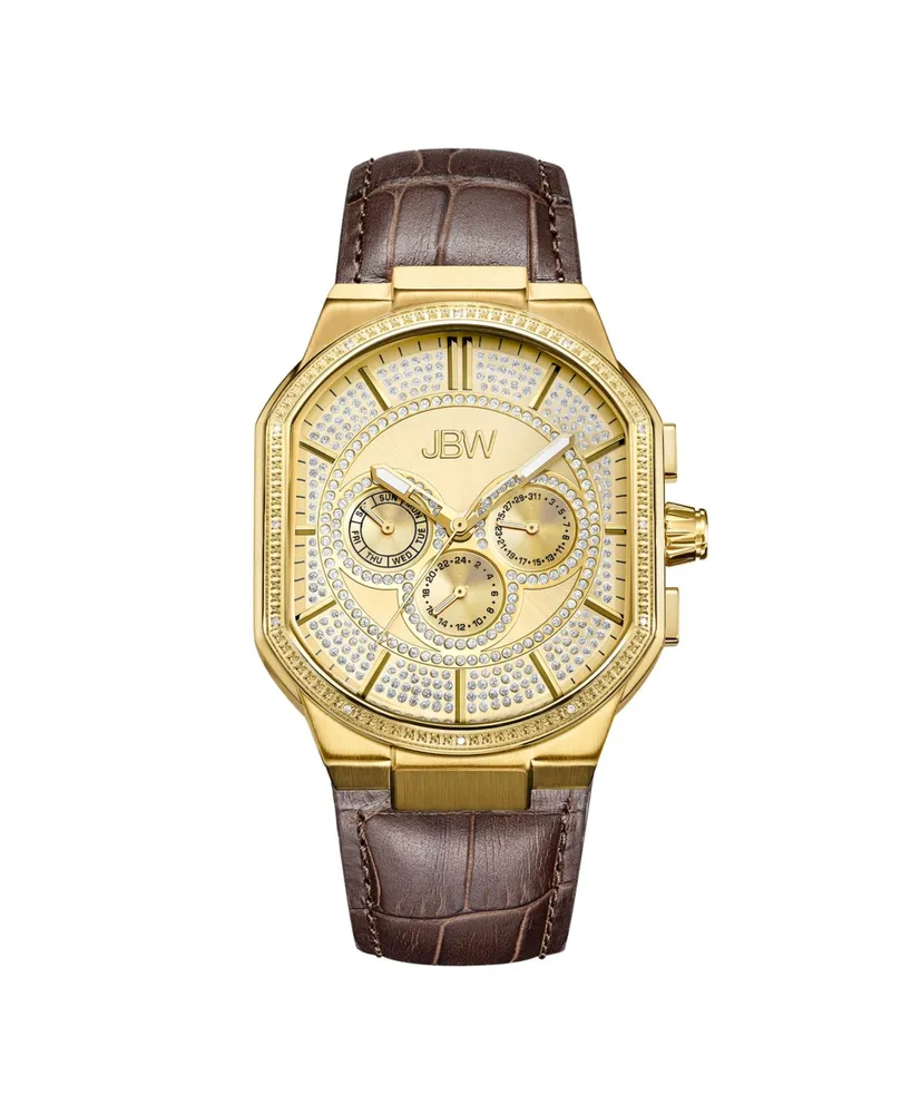 Jbw Men's Orion Diamond (1/8 ct.t.w.) 18k Gold Plated Stainless Steel Watch