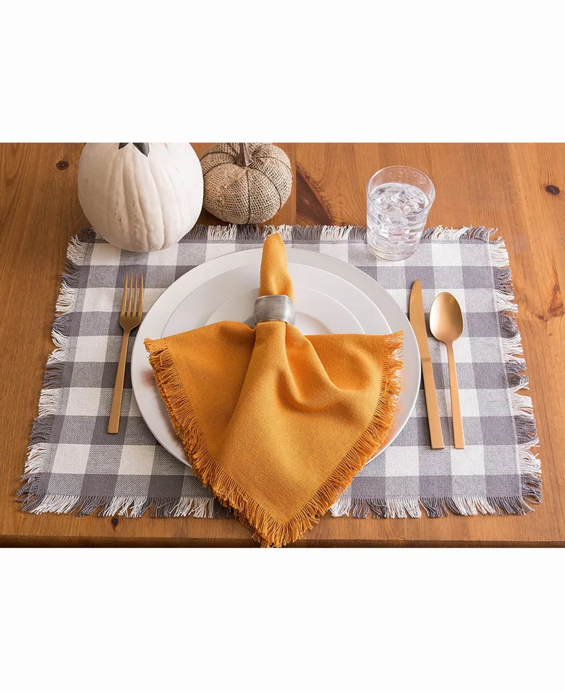 Solid Pumpkin Spice Heavyweight Fringed Napkin Set of 6