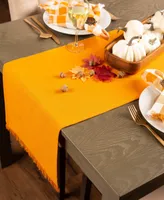 Solid Pumpkin Spice Heavyweight Fringed Table Runner 14" X 72"