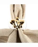 Gold Pineapple Napkin Ring Set of 4