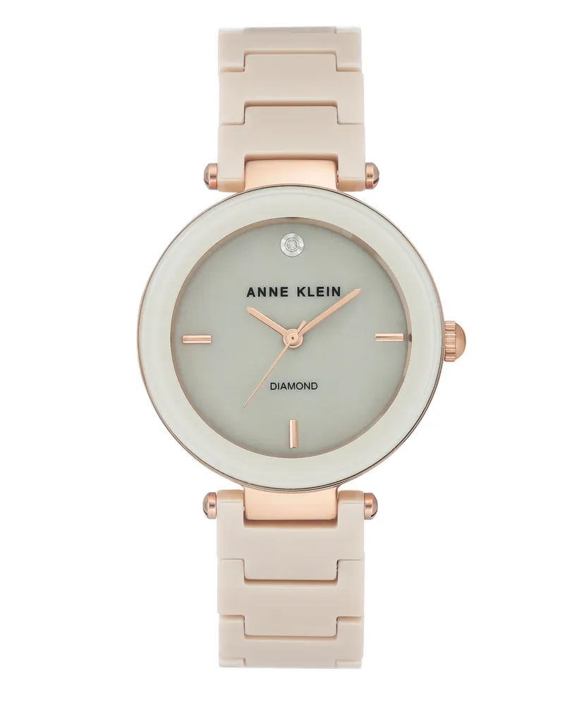 Anne Klein Genuine Mother of Pearl Dial with A Genuine Diamond Watch