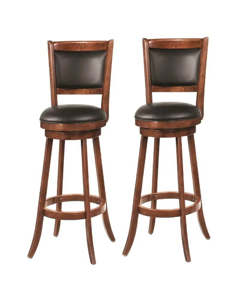 Antony 29" Swivel Bar Stools with Upholstered Seat (Set of 2)