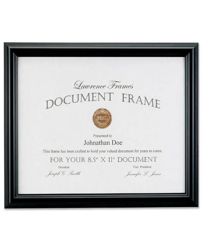 Lawrence Frames 185081 Black Document Picture Frame - 8.5" x 11"