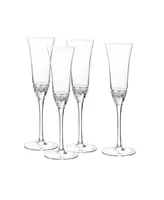 Qualia Glass Reef Flutes, Set Of 4