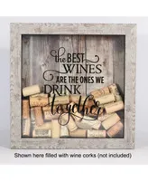 Lawrence Frames Weathered Birch Shadow Box Wine Cork Holder - 10" x 10"