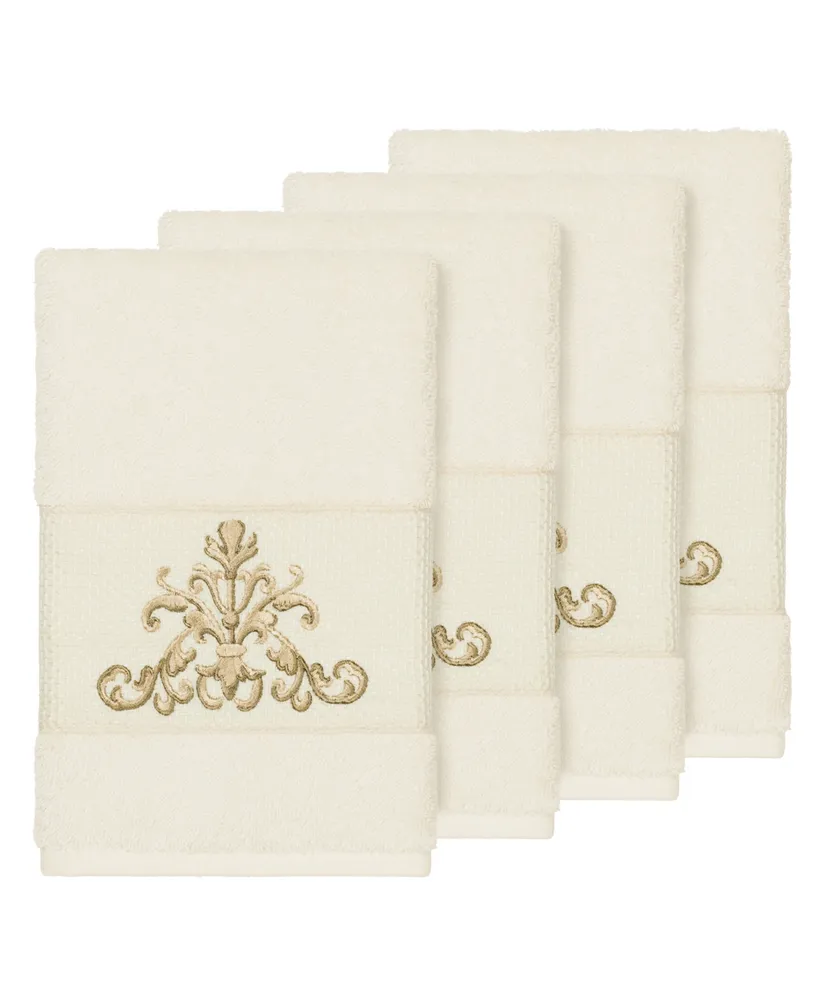 Linum Home Turkish Cotton Scarlet 4-Pc. Embellished Hand Towel Set