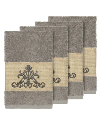 Linum Home Turkish Cotton Scarlet 4-Pc. Embellished Hand Towel Set