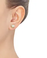 Jade (6mm) Button Knot Stud Earrings in 10k Gold