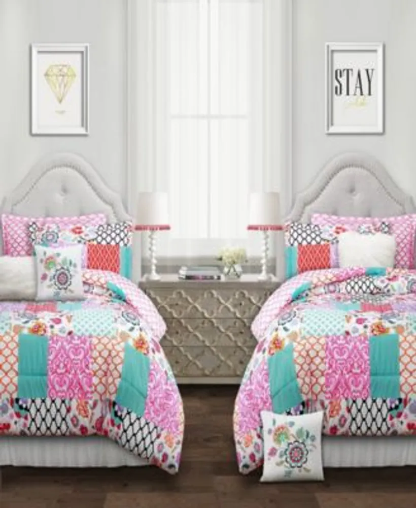 Laura Ashley Bramble Floral Cotton Reversible 7 Piece Comforter Set,  Full/Queen - Macy's