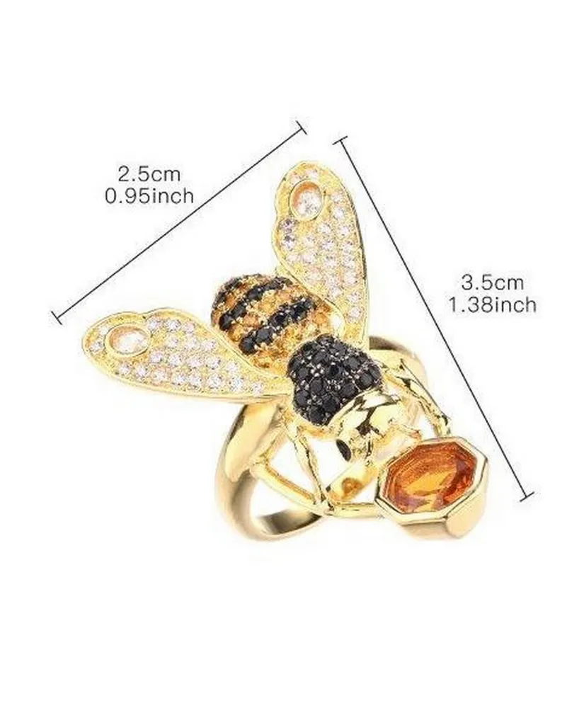 Noir Cubic Zirconia Bee Ring