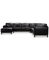 Closeout! Virton 136" 4-Pc. Leather Chaise Sectional Sofa, Created for Macy's