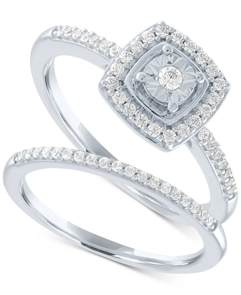 Diamond Bridal Set (1/4 ct. t.w.) in Sterling Silver