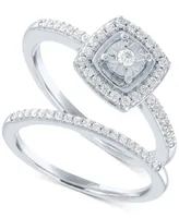 Diamond Bridal Set (1/4 ct. t.w.) Sterling Silver