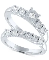 Diamond Bridal Set (1/5 ct. t.w.) Sterling Silver