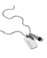 Diesel Men's Brave Armor Stainless Steel Dog Tag Pendant Necklace