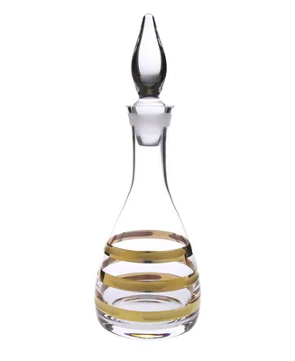 Classic Touch Glass Wine Decanter with 14K Gold Brick Design