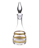 Classic Touch Glass Wine Decanter with 14K Gold Brick Design