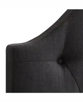 CorLiving Calera Diamond Button Tufted Fabric Arched Panel Headboard