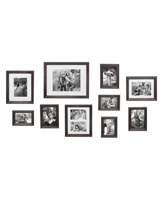 Kate and Laurel Bordeaux Gallery Wall Wood Picture Frame Set, Set of 10