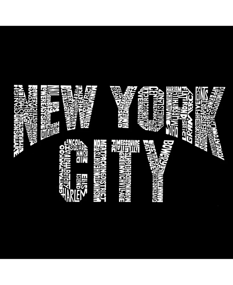 La Pop Art Mens Word T-Shirt - New York City Neighborhoods