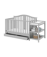 Graco Solano 4-in-1 Convertible Crib & Changer with Drawer - Pebble Gray
