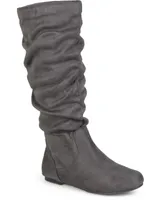 Journee Collection Women's Rebecca Wide Calf Slouch Mid Shaft Boots