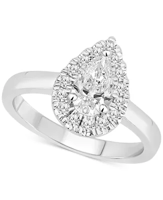 Diamond Pear Halo Engagement Ring (1 ct. t.w.) in 14k White, Yellow or Rose Gold