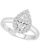 Diamond Pear Halo Engagement Ring (1 ct. t.w.) in 14k White, Yellow or Rose Gold