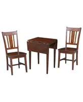 International Concepts Small Dual Drop Leaf Table With 2 San Remo Chairs
