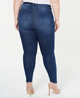 Celebrity Pink Trendy Plus High-Rise Distressed Skinny Ankle Jeans