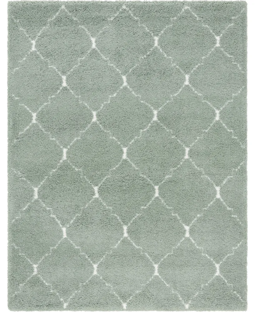 Bayshore Home Fazil Shag Faz5 Light Green 8' x 10' Area Rug